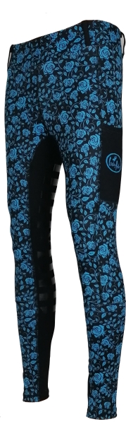 Reitleggings "Rose blue" mit High Grip